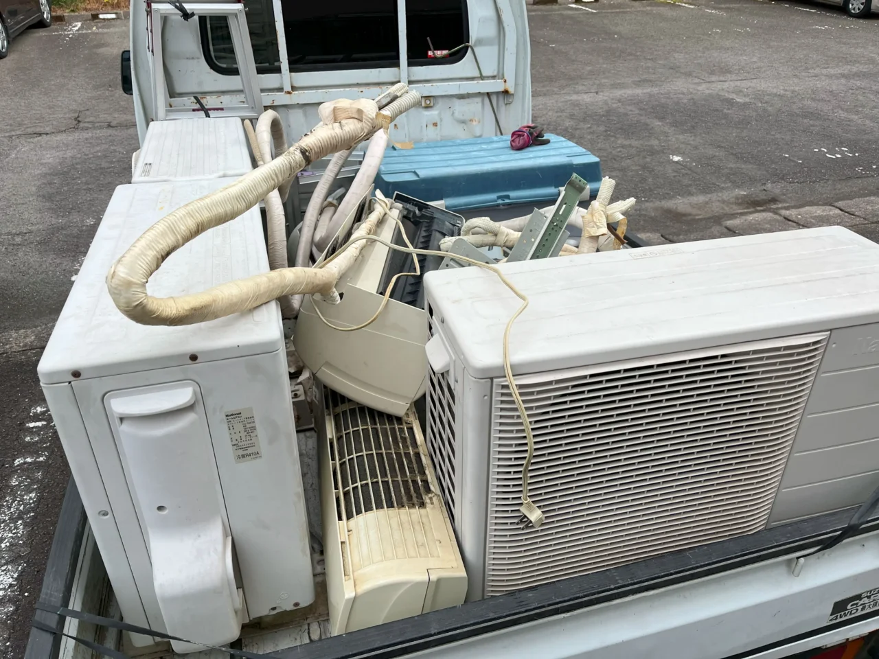 鹿児島市明和でエアコン3台を無料回収しました｜県営住宅2階ベランダ設置の作業実績