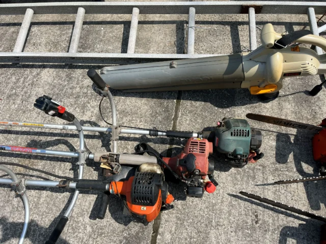 鹿児島市清和でチェーンソー3台・草刈り機3台を無料回収しました｜倉庫に溜まった農機具をまとめてスッキリ整理