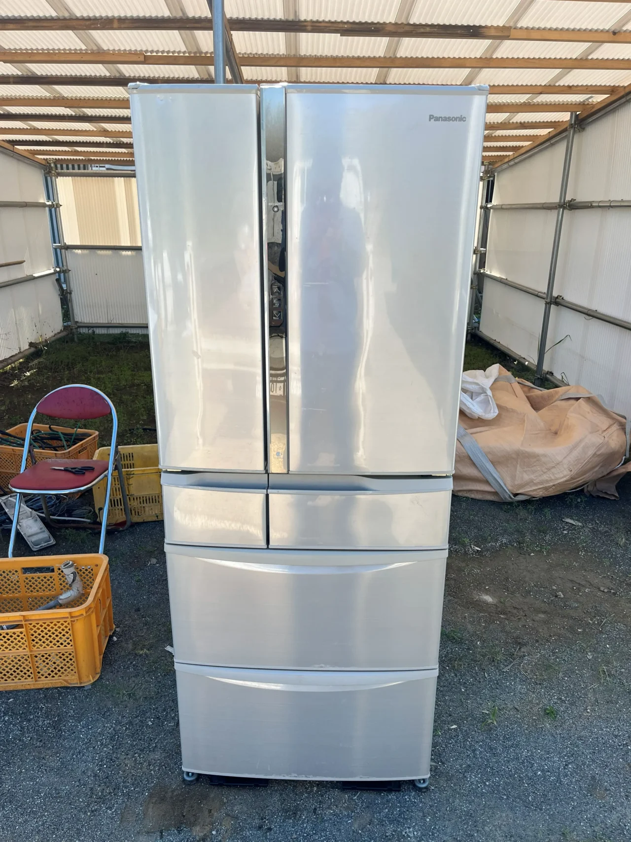 鹿児島市武岡で6ドア冷蔵庫（2014年製）を無料回収しました｜量販店に断られた大型冷蔵庫も分解して対応